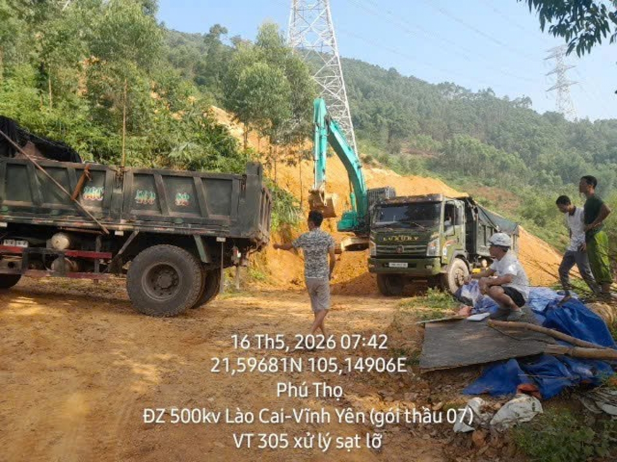 Vị trí cột điện 305 của Dự án Đường dây 500kV Lào Cai – Vĩnh Yên