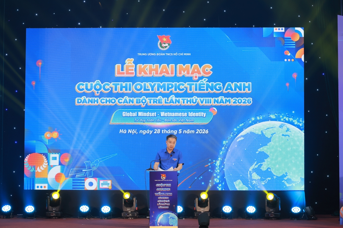 (Anh Nguyễn Tường Lâm, Bí thư Trung ương Đoàn, Chủ tịch Hội Liên hiệp thanh niên Việt Nam, Trưởng Ban Tổ chức Cuộc thi phát biểu tại lẽ khai mạc)