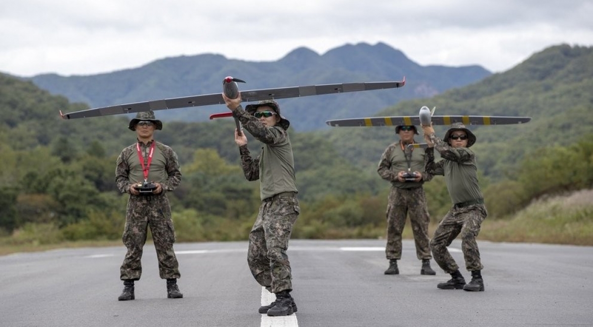 Lực lượng UAV Hàn Quốc luôn sẵn sàng chiến đấu. Ảnh Lục quân Hàn Quốc
 