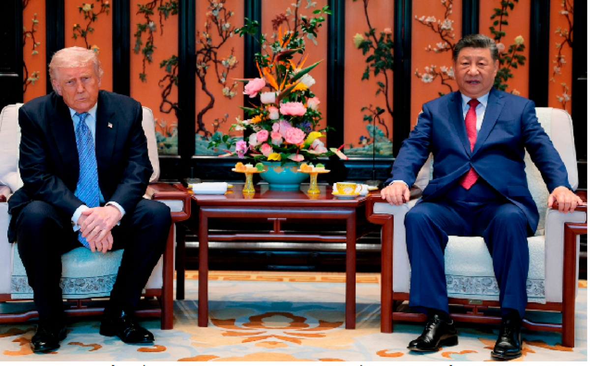 Tổng thống Mỹ Donald Trump và Chủ tịch Trung Quốc Tập Cận Bình. Ảnh: AP