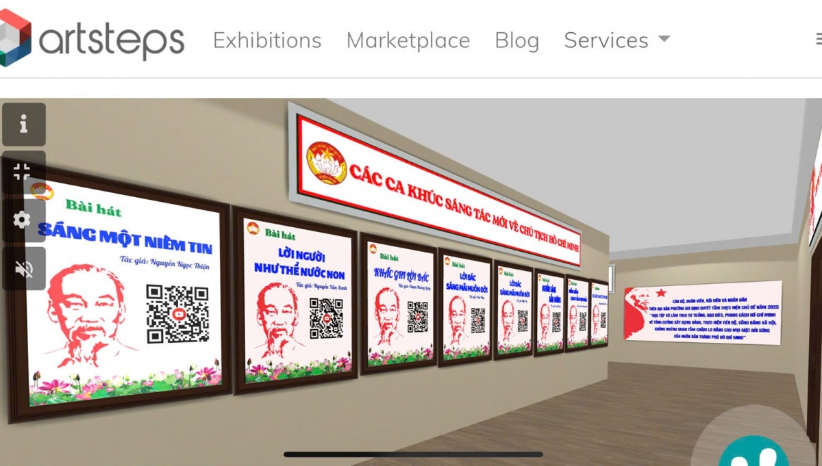 Giao diện bảo tàng trực tuyến về Chủ tịch Hồ Chí Minh được thiết kế trực quan, dễ tiếp cận.