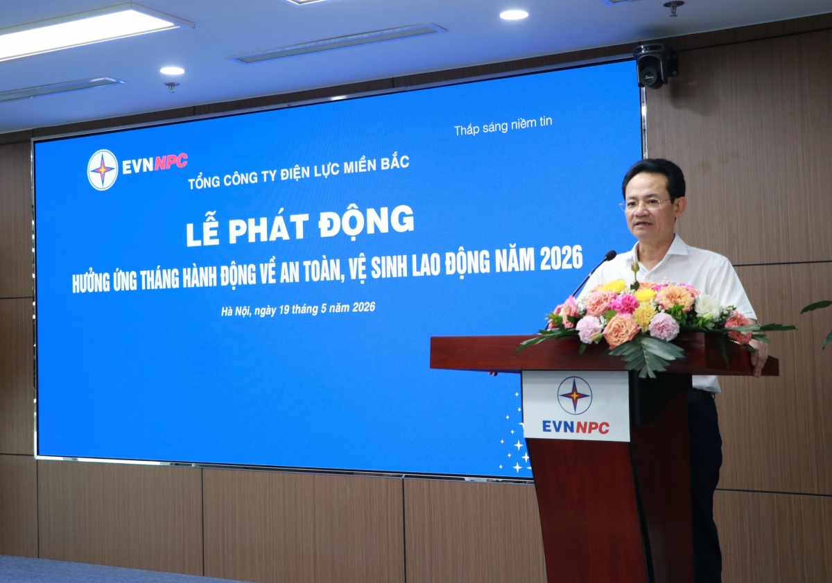 Ông Nguyễn Đức Thiện – Tổng Giám đốc EVNNPC phát biểu tại buổi lễ