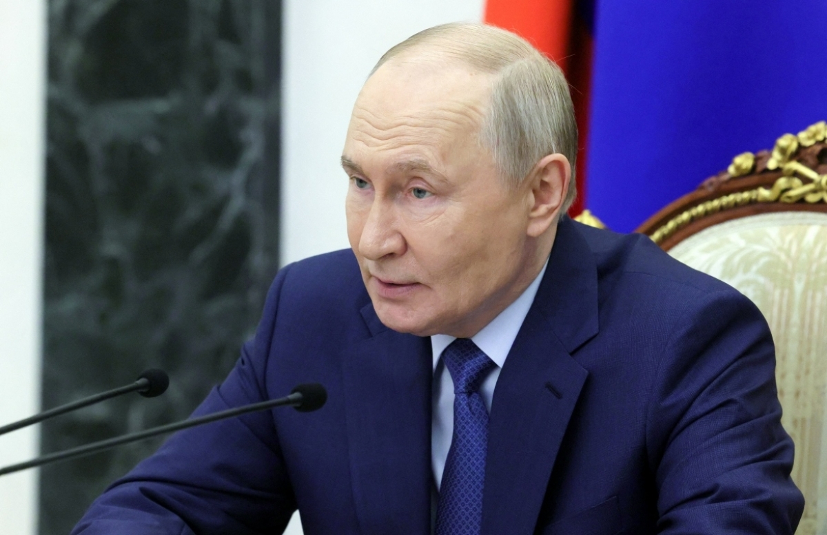 Tổng thống Nga Vladimir Putin chủ trì một cuộc họp ở Moscow. (Ảnh: Reuters)