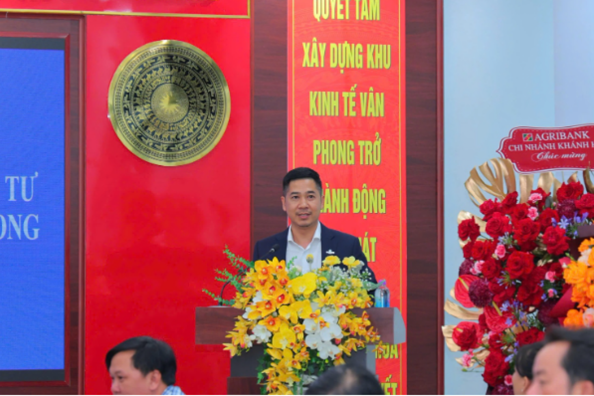 Ông Nguyễn Tuấn Anh - Tổng Giám đốc Công ty Cổ phần Khu Công nghiệp Stavian phát biểu tại Hội nghị