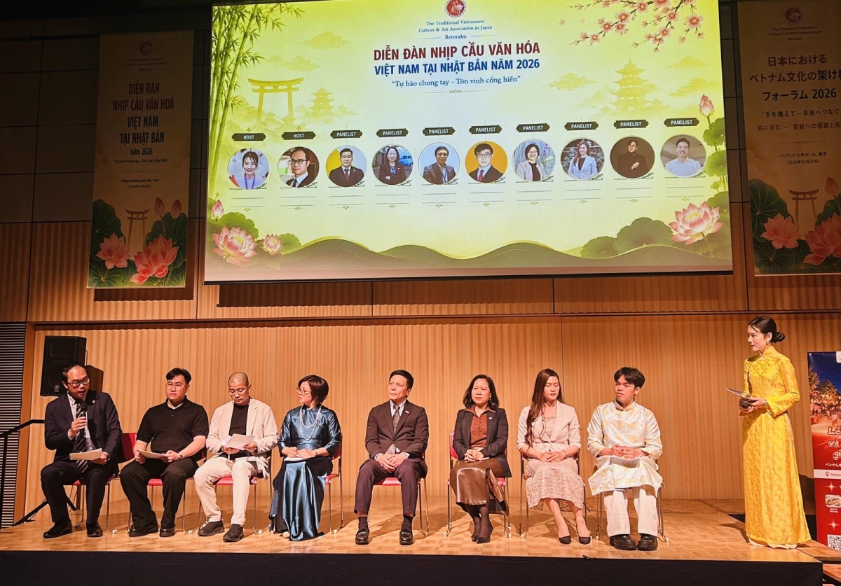 Tọa đàm lan tỏa tiếng Việt. Ảnh VOV Tokyo