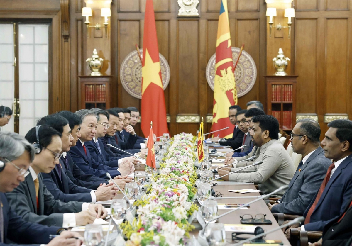 Tổng Bí thư, Chủ tịch nước Tô Lâm và Tổng thống Sri Lanka Anura Kumara Dissanayake hội đàm. Ảnh: Thống Nhất – TTXVN