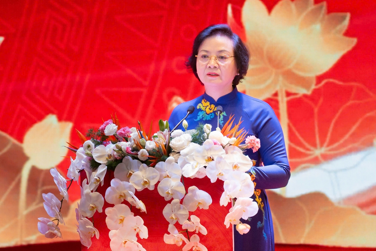 Bí thư Trung ương đảng, Phó thủ tướng Phạm Thị Thanh Trà phát biểu tại Hội nghị Hội đồng Nhân dân toàn quốc triển khai phương hướng, nhiệm vụ nhiệm kỳ 2026-2031