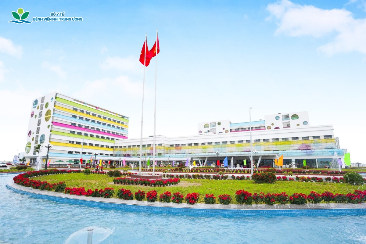 Toàn cảnh tòa nhà phục vụ khám chữa bệnh của BV Nhi Trung ương cơ sở 2