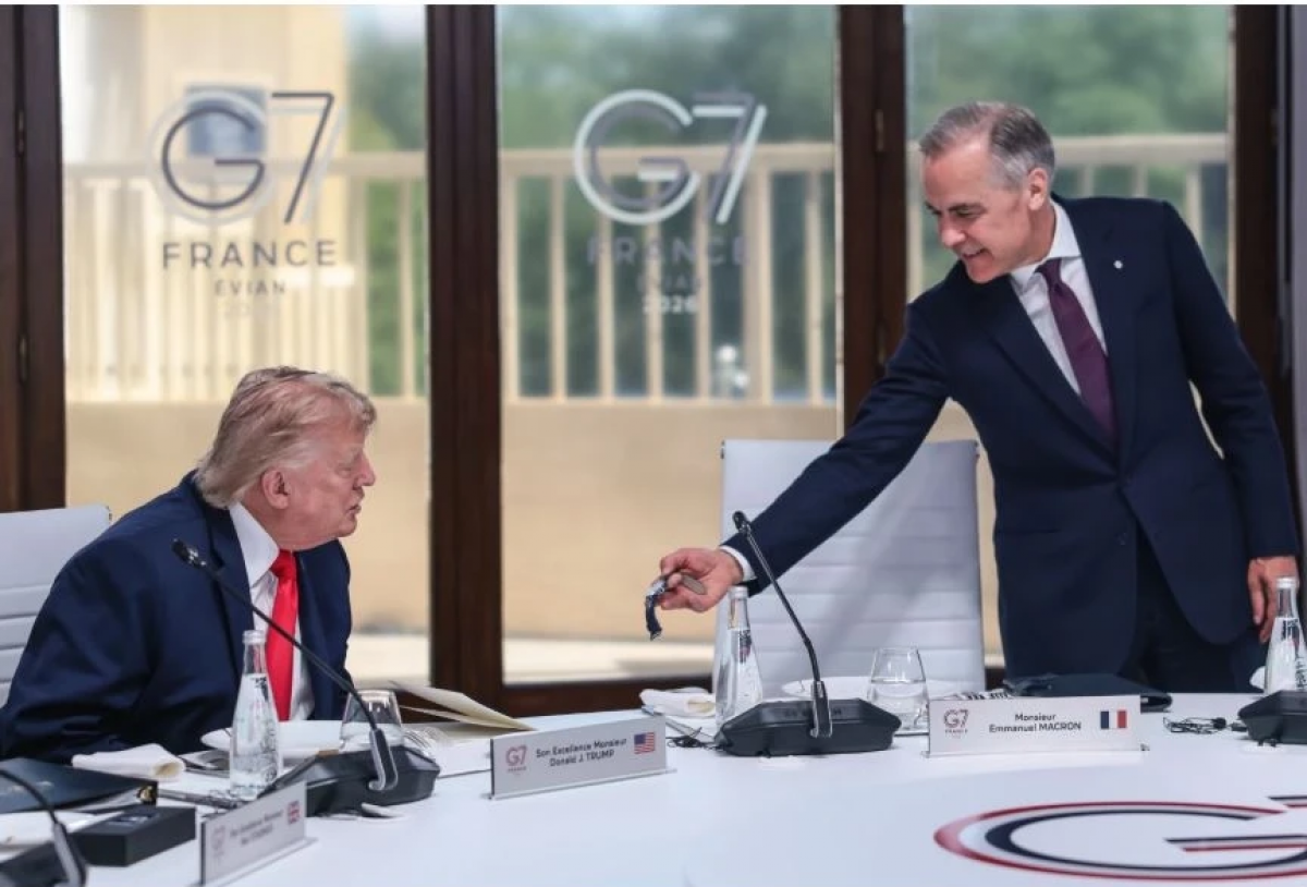 Tổng thống Trump tại Hội nghị G7. Ảnh: AP