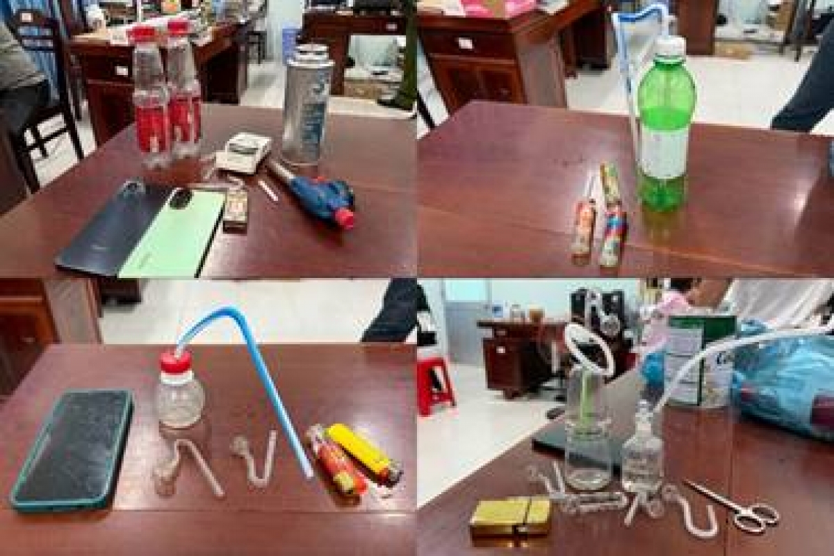 Tang vật tại hiện trường bị cơ quan Công an thu giữ- Ảnh Công an thành phố Cần Thơ