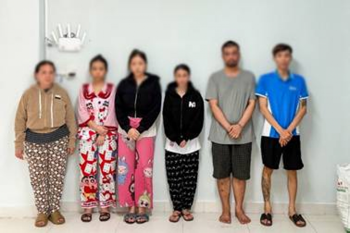 Các đối tượng tại Cơ quan Công an- Ảnh Công an thành phố Cần Thơ