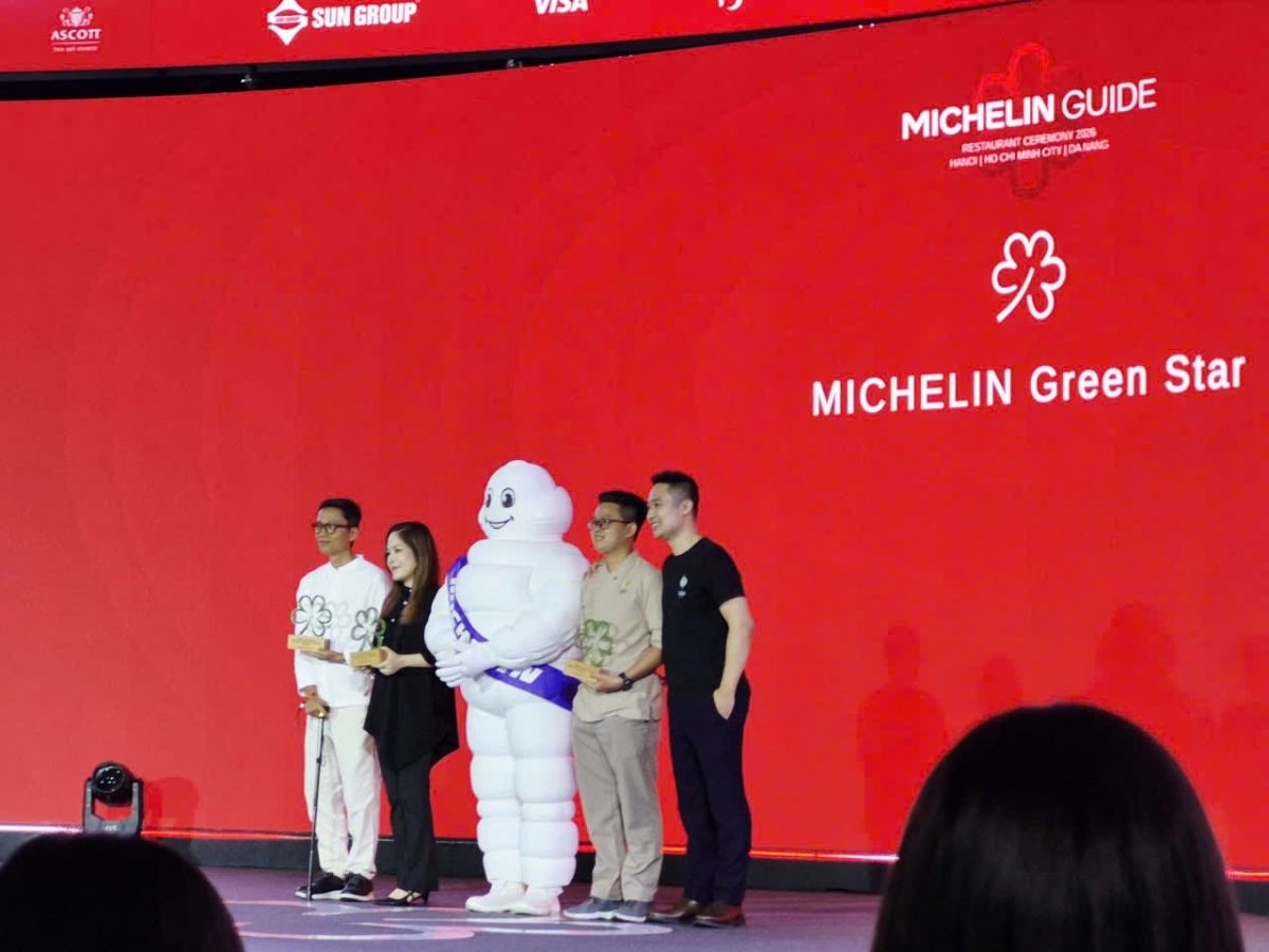 Những đại diện nhà hàng lên nhận giải Ngôi sao Xanh của Michelin Guide 2026