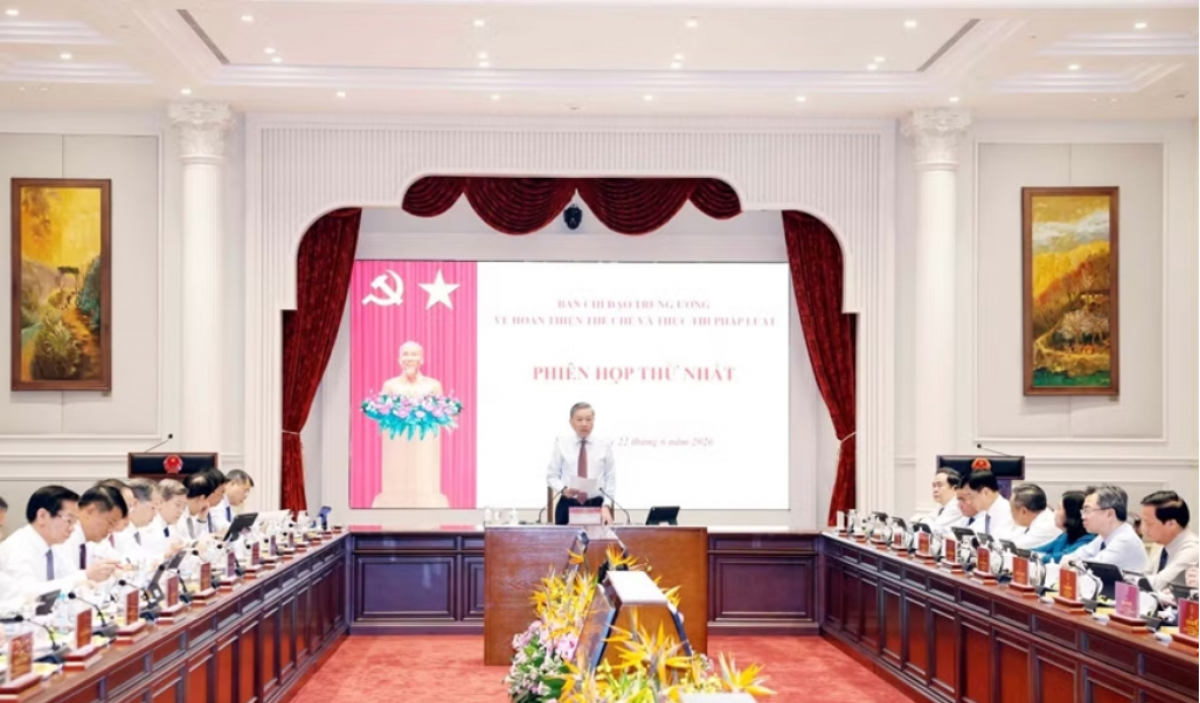 Tổng Bí thư, Chủ tịch nước Tô Lâm chủ trì Phiên họp thứ nhất của Ban Chỉ đạo Trung ương về hoàn thiện thể chế và thực thi pháp luật. 
 