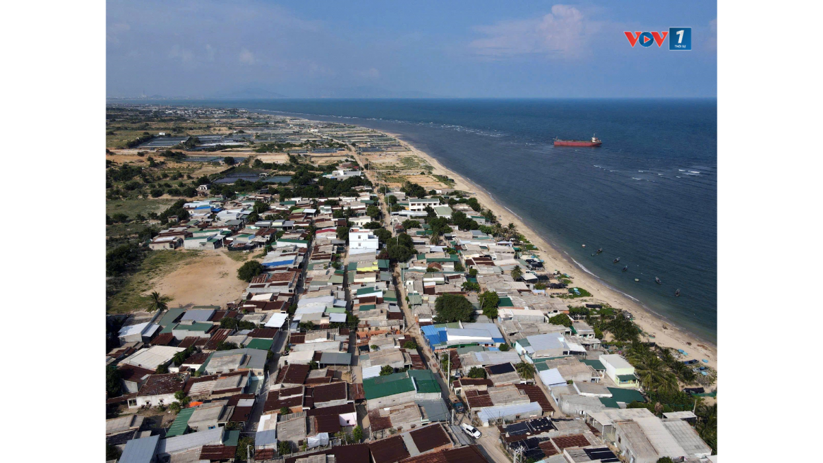 Làng biển Vĩnh Trường, xã Phước Dinh nơi sẽ di dời để thực hiện dự án Nhà máy điện hạt nhân Ninh Thuận 1