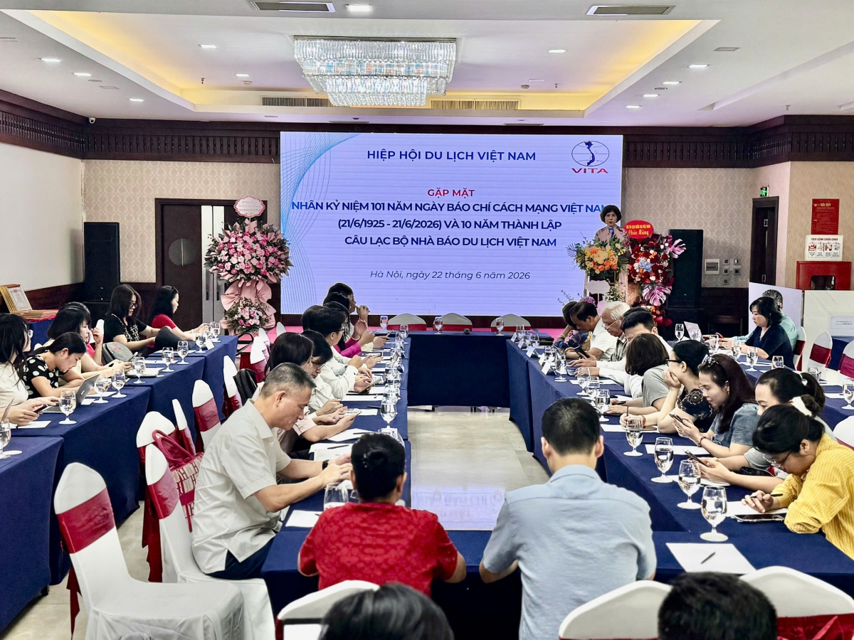 Chương trình gặp mặt nhân kỷ niệm 101 năm Ngày Báo chí Cách mạng Việt Nam và 10 năm thành lập Câu lạc bộ Nhà báo Du lịch Việt Nam chiều 22/6.