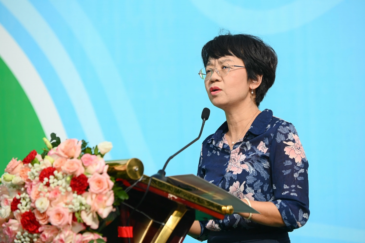 Bà Nguyễn Thị Thiên Phương, Phó Cục trưởng Cục Môi trường phát biểu tại lễ phát động
