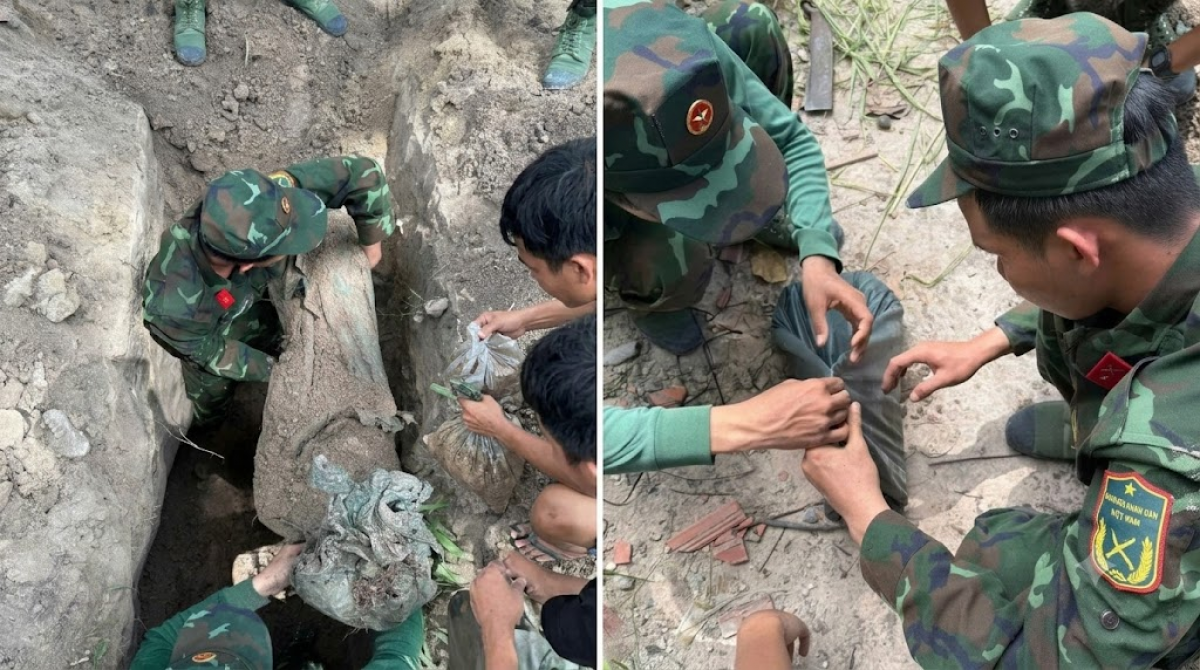 Tìm thấy hài cốt liệt sĩ tại khu vực nghi còn 4-5 phần mộ chưa quy tập. Ảnh: Ban Chỉ đạo 515 tỉnh Tây Ninh.