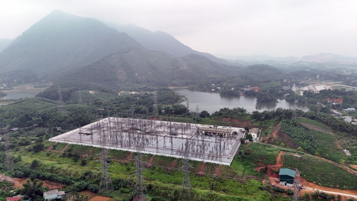 TBA 220kV Tuyên Quang nhìn từ trên cao. Ảnh Mạnh Hùng PTC1