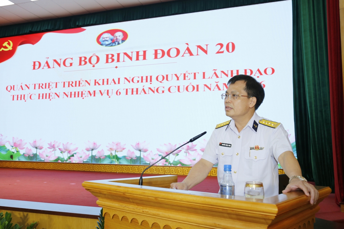Đại tá Nguyễn Năng Toàn quán triệt Nghị quyết 6 tháng cuối năm của Đảng ủy Binh đoàn 20