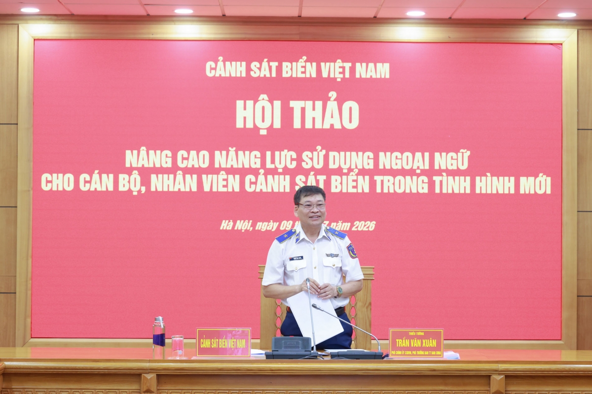 Thiếu tướng Trần Văn Xuân - Phó Chính ủy Cảnh sát biển Việt Nam, Phó Trưởng ban thường trực ban chỉ đạo thực hiện Đề án chủ trì Hội thảo.