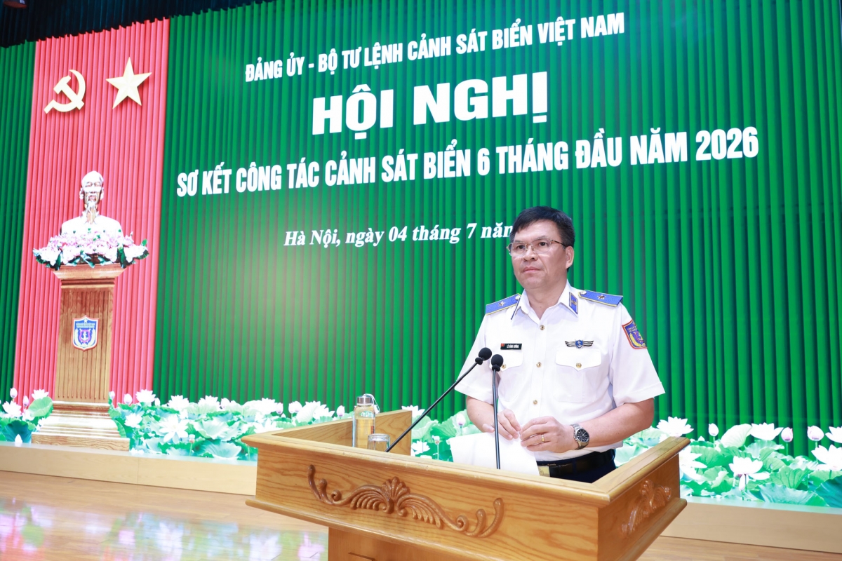 Thiếu tướng Lê Đình Cường, Tư lệnh Cảnh sát biển Việt Nam phát biểu kết luận hội nghị