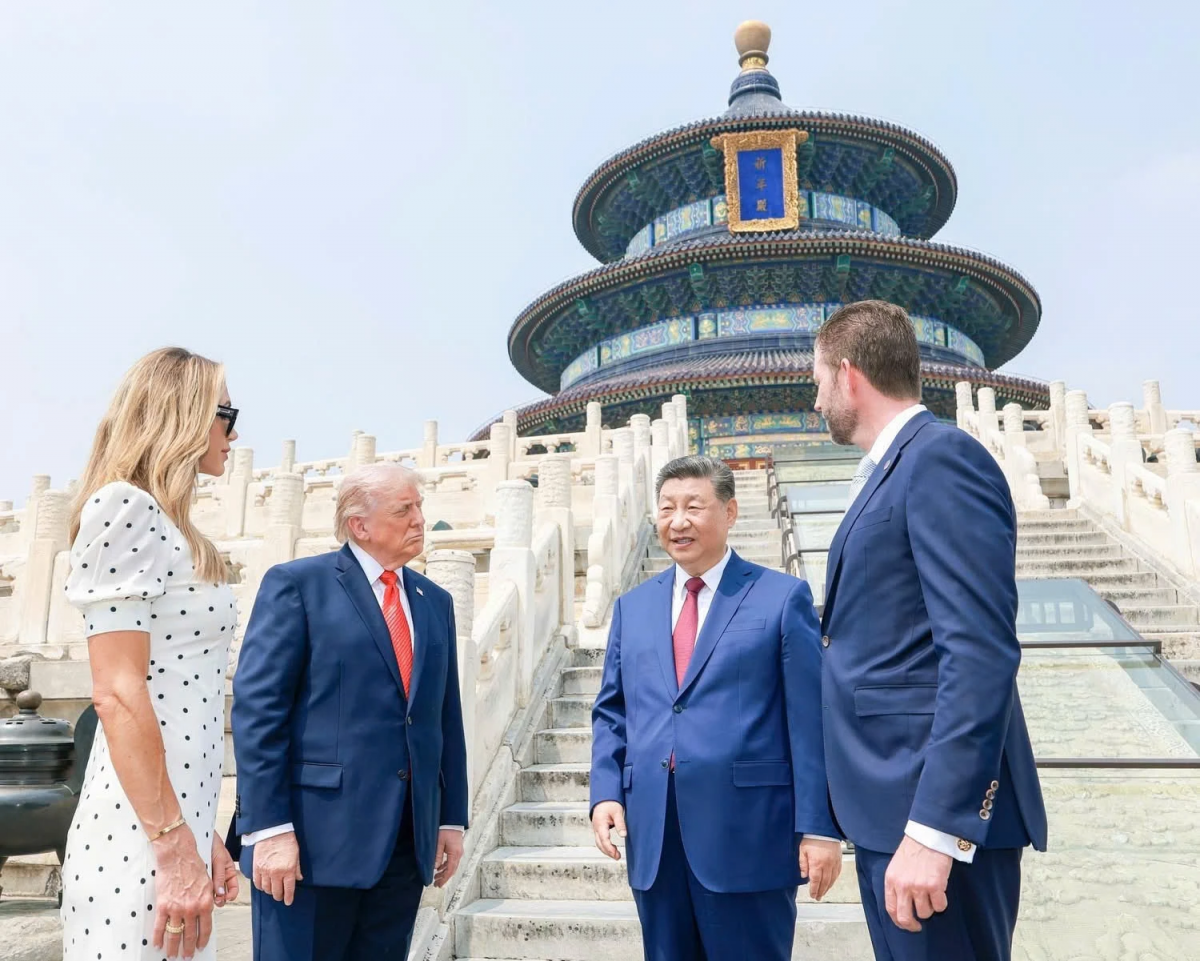 Tổng thống Mỹ Donald Trump cùng các con và Chủ tịch Trung Quốc Tập Cận Bình. Ảnh: Tân Hoa Xã.
