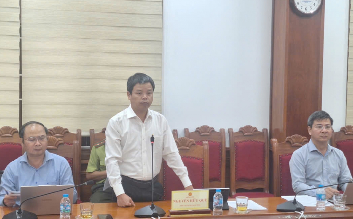 Phó Chủ tịch UBND  tỉnh Gia Lai Nguyễn Hữu Quế phát biểu tại buổi làm việc