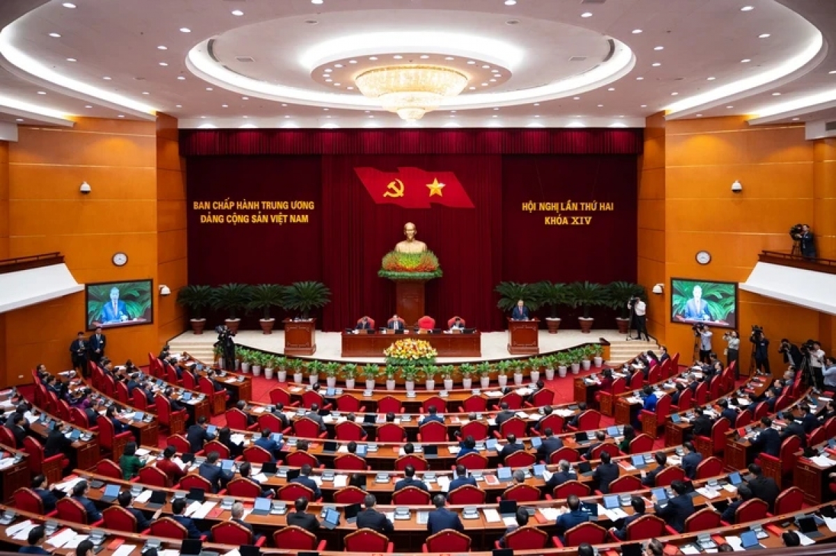 Quang cảnh Hội nghị Trung ương 2 khóa XIV