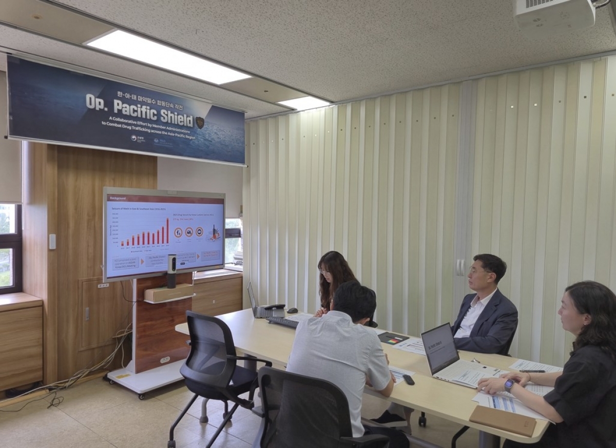 KCS họp trực tuyến với WCO ngày 30/07 vừa qua - Ảnh: Yonhap News