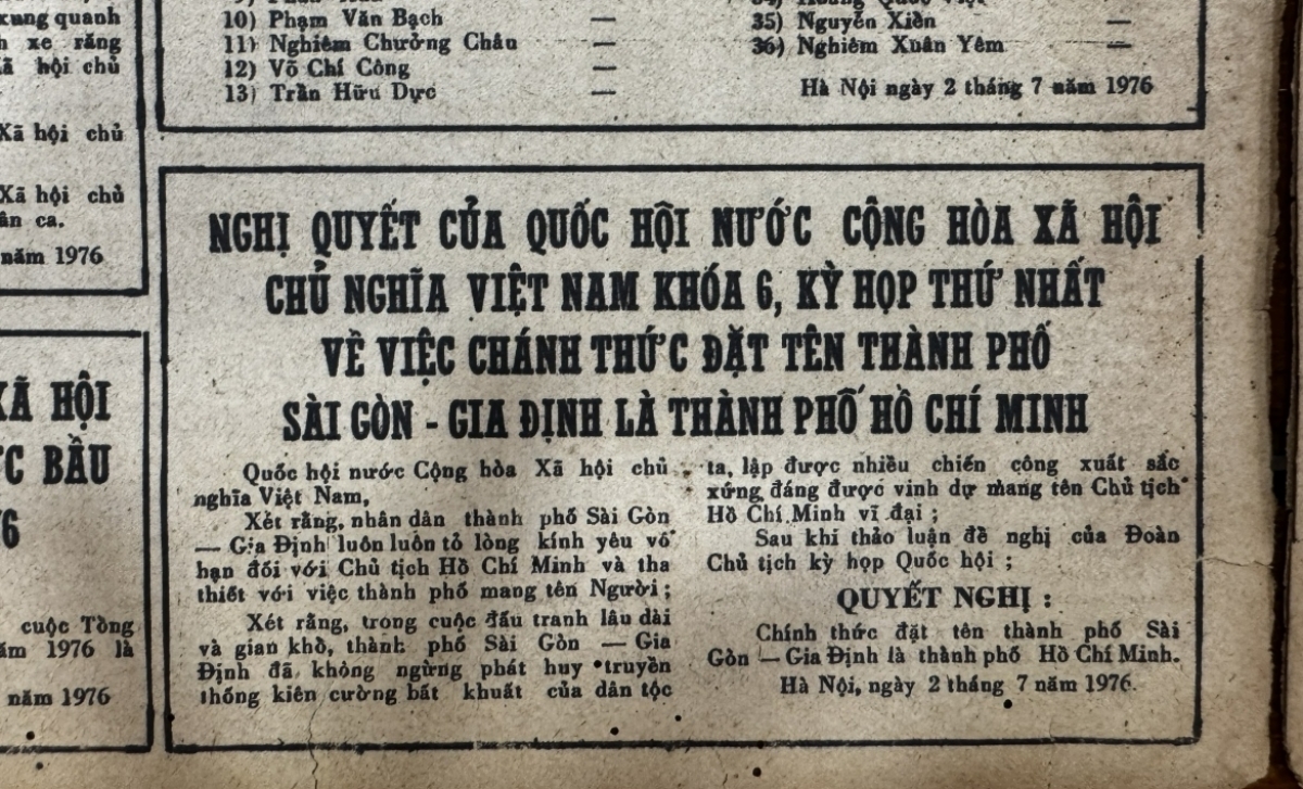 Từ Sài Gòn-Gia Định đến Thành phố Hồ Chí Minh-Một quyết nghị lịch sử