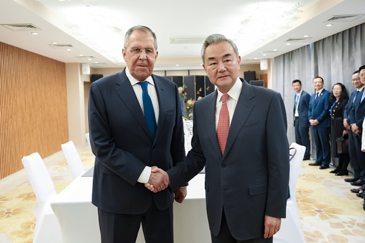 Ngoại trưởng Nga Sergey Lavrov và Ngoại trưởng Trung Quốc Vương Nghị tại buổi hội đàm (Nguồn: Mid.ru)