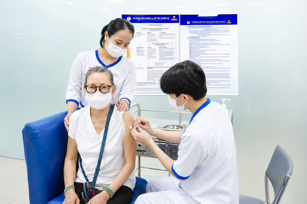 Người dân tiêm phòng vắc xin tại một trong gần 300 Trung tâm tiêm chủng VNVC trên toàn quốc