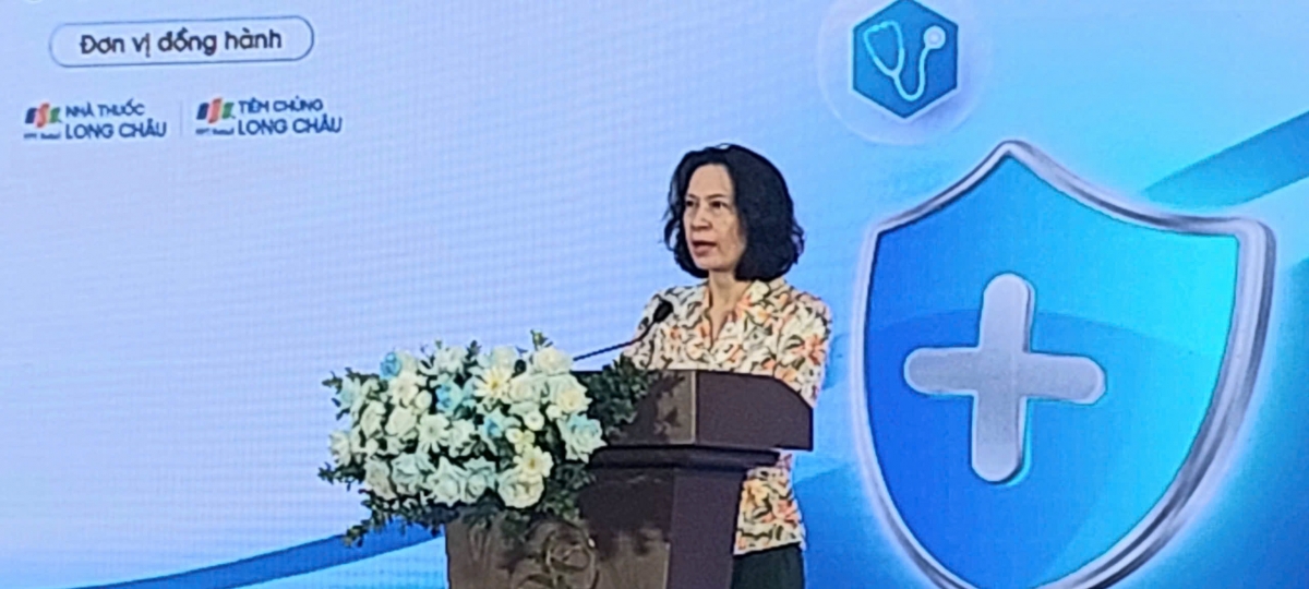 PGS.TS Nguyễn Thị Liên Hương, Thứ trưởng Bộ Y tế phát biểu tại Lễ phát động Cuộc thi sản phẩm phát thanh, truyền hình về gương sáng trong công tác phòng bệnh năm 2026.