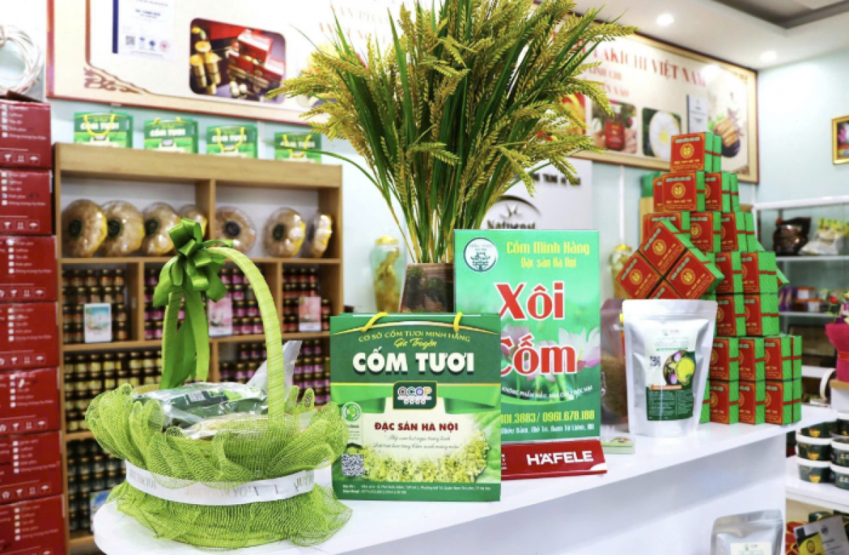 Túi cốm đặc sản Hà Nội đạt chuẩn OCOP 4 sao