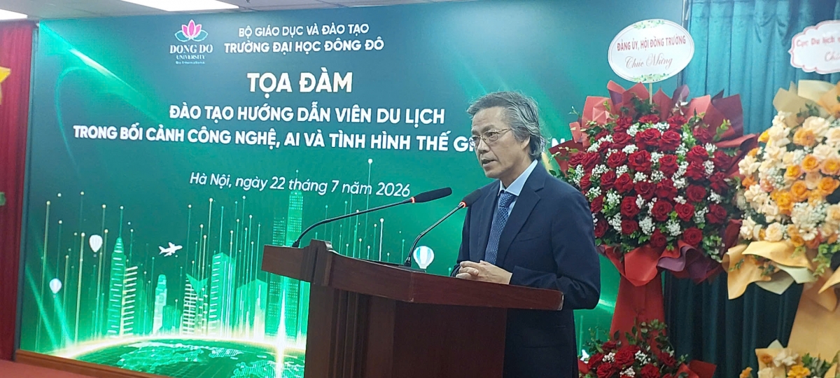 TS. Trần Doãn Cường – Phó Trưởng Khoa Du lịch - Khách sạn, Trường Đại học Đông Đô phát biểu nhận nhiệm vụ và định hướng phát triển của Khoa Du lịch - Khách sạn.
 
