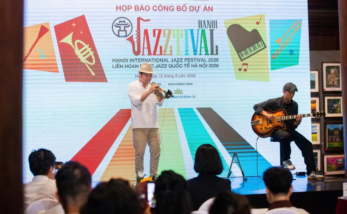 Trình diễn nhạc Jazz tại sự kiện giới thiệu Hanoi Jazztival 2026
