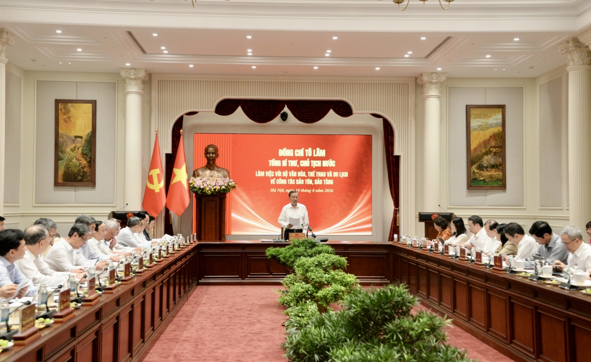Tổng Bí thư, Chủ tịch nước Tô Lâm làm việc với Bộ Văn hóa, Thể thao và Du lịch về công tác bảo tồn, bảo tàng