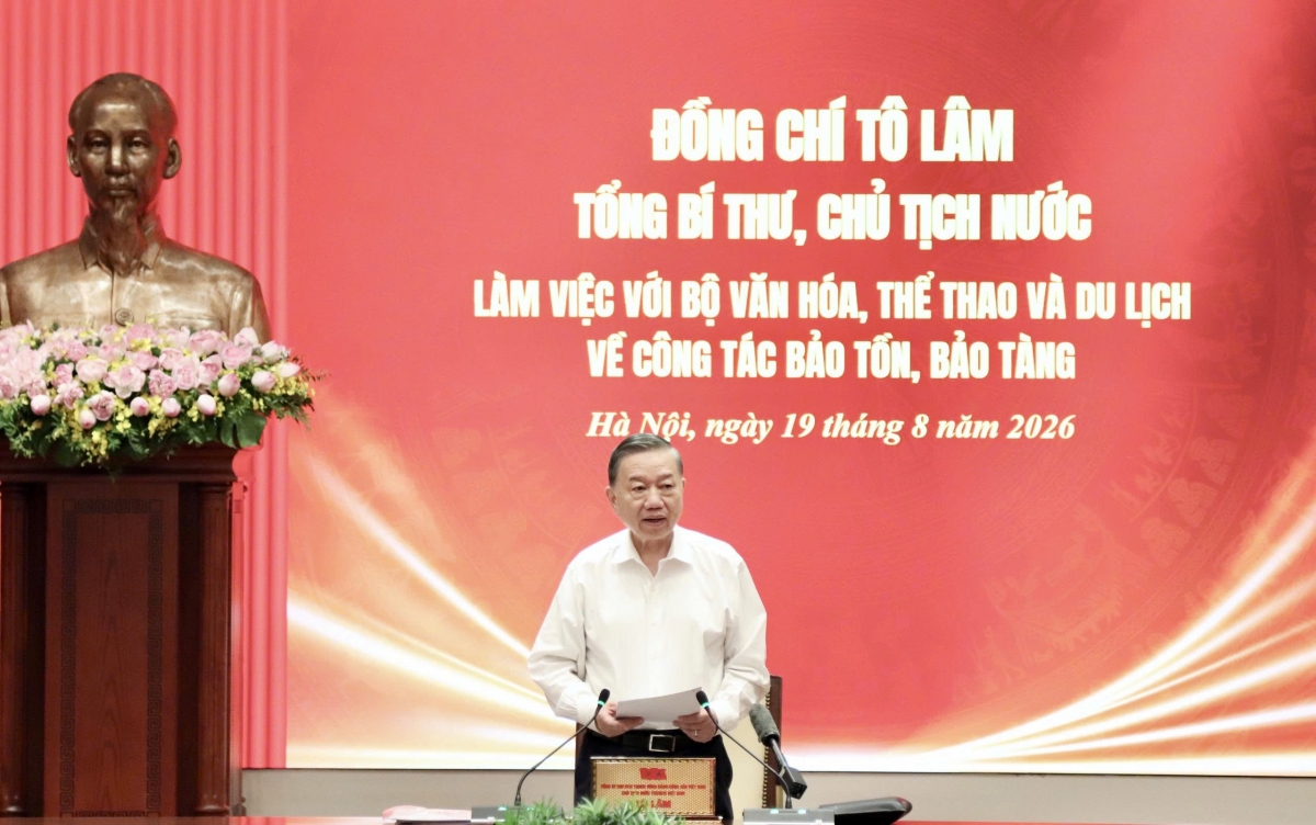 Tổng Bí thư, Chủ tịch nước Tô Lâm phát biểu tại buổi làm việc