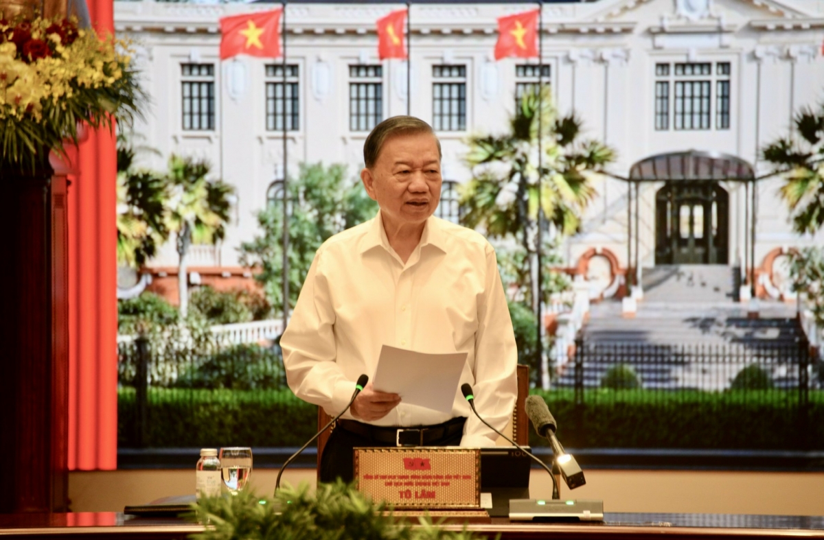 Tổng Bí thư, Chủ tịch nước Tô Lâm phát biểu tại buổi làm việc