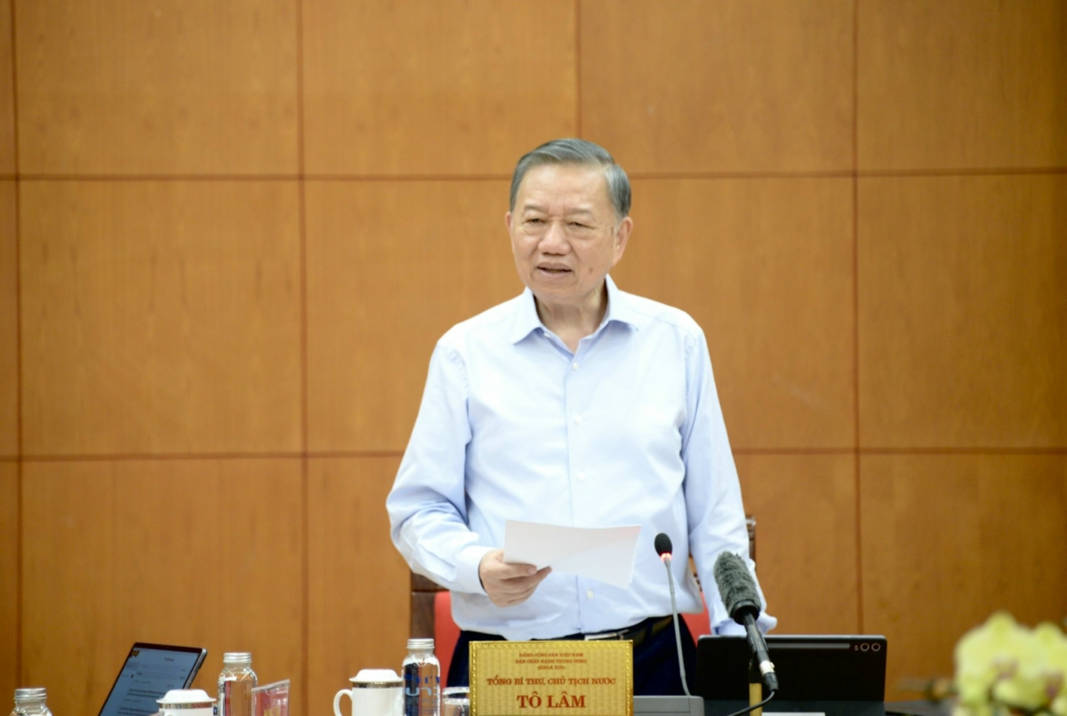 Tổng Bí thư, Chủ tịch nước Tô Lâm phát biểu chỉ đạo tại buổi làm việc