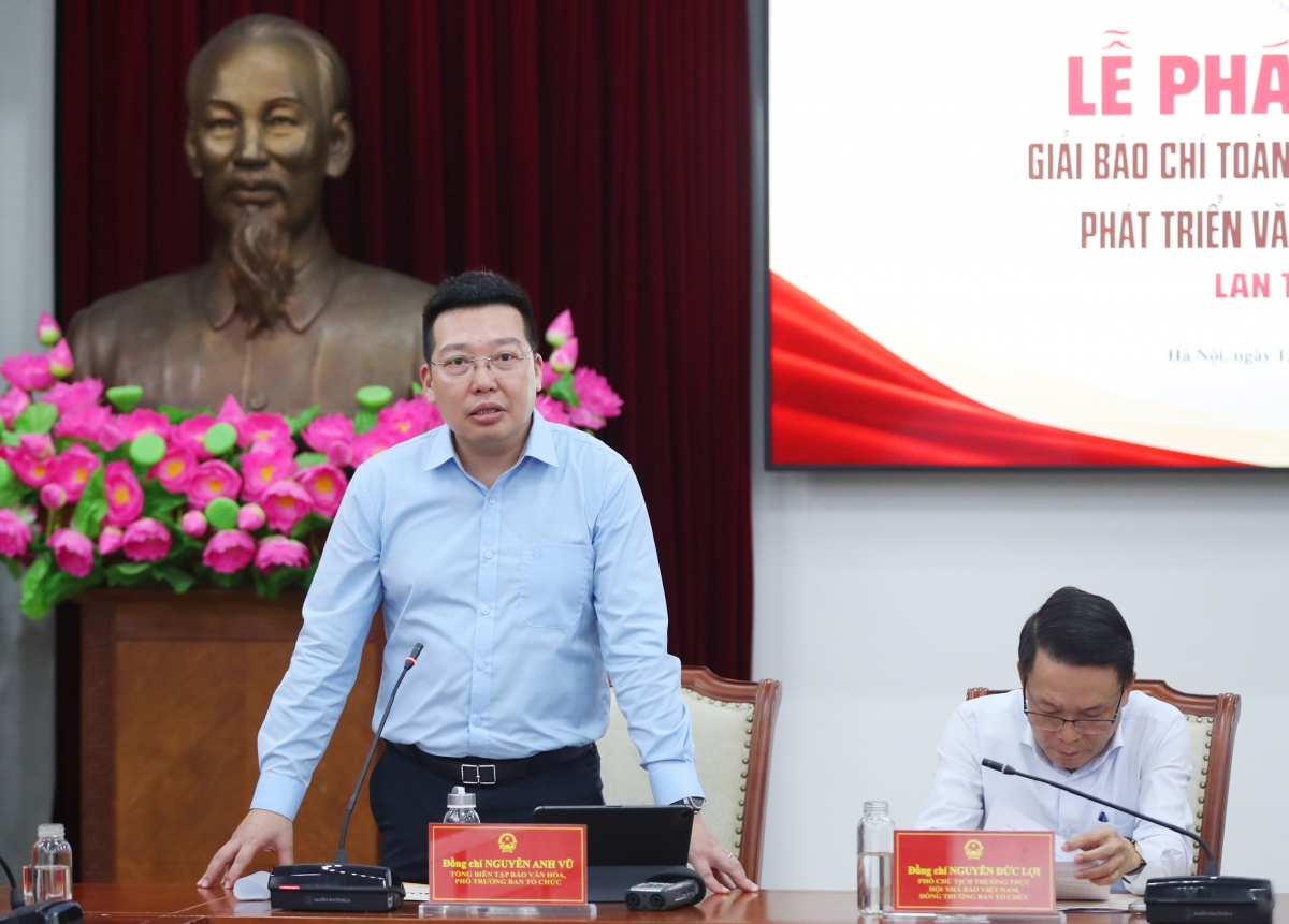 Phó Trưởng Ban Tổ chức "Vì sự nghiệp Phát triển Văn hóa Việt Nam lần thứ IV – 2026, Tổng Biên tập Báo Văn hóa Nguyễn Anh Vũ (Ảnh: Trần Huấn)