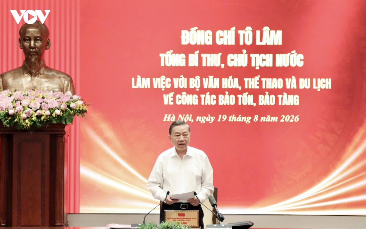 Tổng Bí thư, Chủ tịch nước Tô Lâm phát biểu tại buổi làm việc.