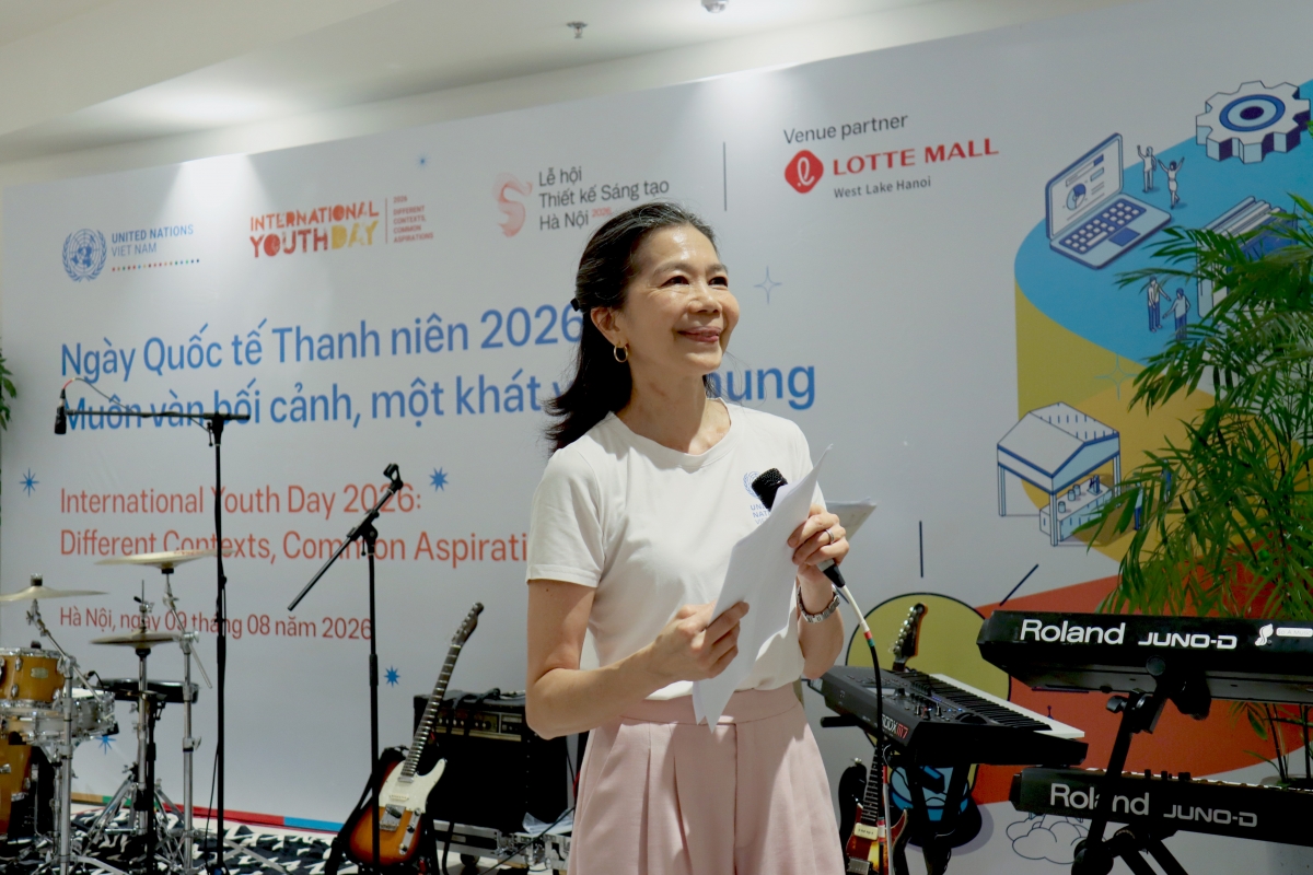 Bà Pauline Tamesis, Điều phối viên thường trú Liên Hợp Quốc tại Việt Nam phát biểu tại sự kiện. (Ảnh: BTC)