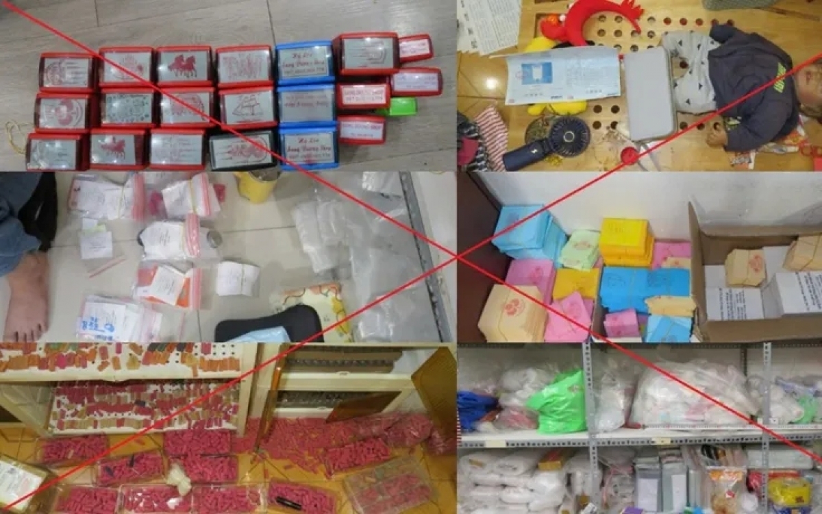 Nhiều đồ vật, tài liệu phục vụ hành vi phạm tội của các đối tượng bị tạm giữ tại hiện trường. Ảnh: Trang thông tin điện tử Công an tỉnh Đắk Lắk