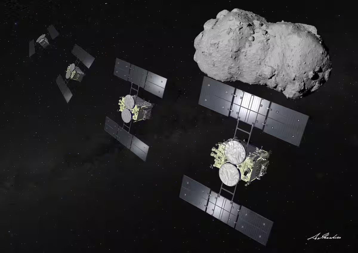 Hayabusa-2 tiếp cận Torifune ở khoảng cách rất gần và tốc độ cao. Ảnh JAXA
