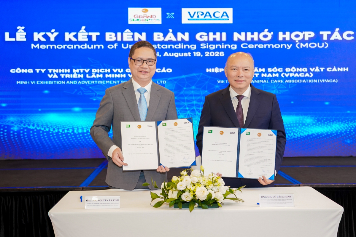 Lễ ký kết hợp tác giữa Ban Tổ chức và Hiệp hội Chăm sóc Động vật cảnh Việt Nam (VPACA).