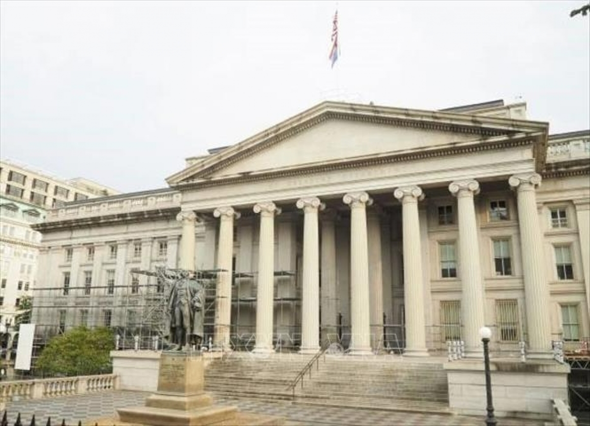 Trụ sở Bộ Tài chính Mỹ ở Washington, DC. Ảnh: Getty Images/TTXVN
