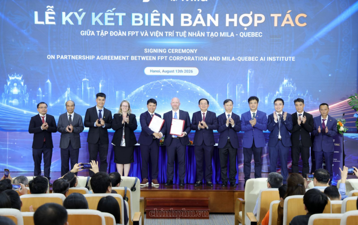 Phó Thủ tướng Hồ Quốc Dũng chứng kiến ký kết hợp tác giữa Tập đoàn FPT và Viện Trí tuệ nhân tạo Mila 