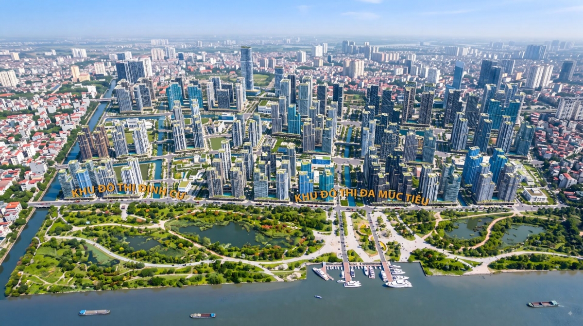Phối cảnh tổng thể Khu đô thị phường Lĩnh Nam.