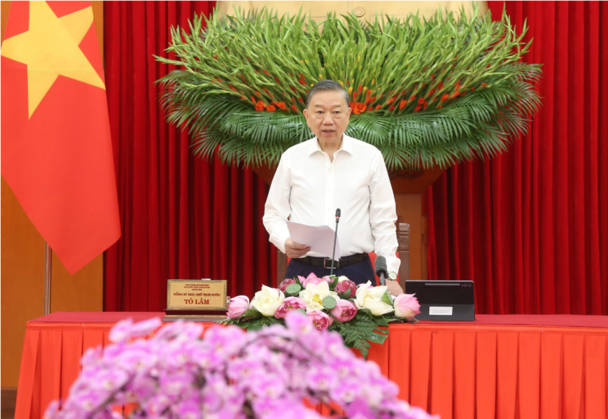 Tổng Bí thư, Chủ tịch nước Tô Lâm phát biểu chỉ đạo tại Phiên họp thứ nhất Ban Chỉ đạo Trung ương về tổng kết thực tiễn và nghiên cứu sửa đổi, bổ sung Điều lệ Đảng.